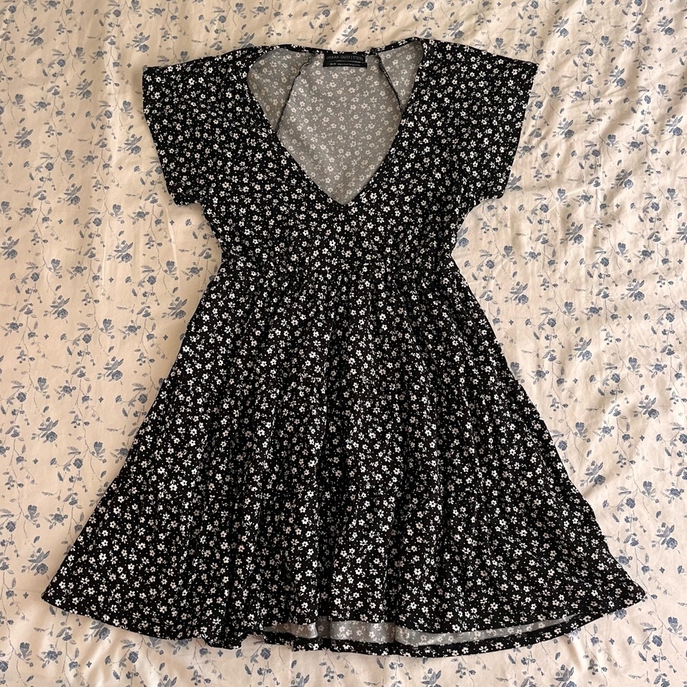 Urban Outfitters Black Floral Mini Dress